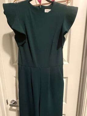 Calvin Klein Sleeve Jumpsuit Emerald Green